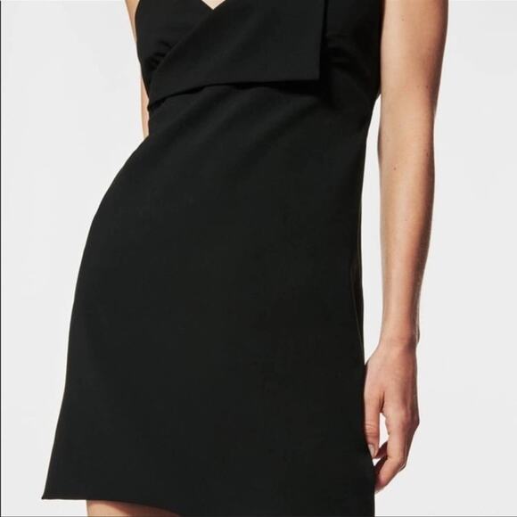 NWT ZARA Black Surplice V-Neck Spaghetti Strap Night Out Mini Dress - Picture 4 of 12